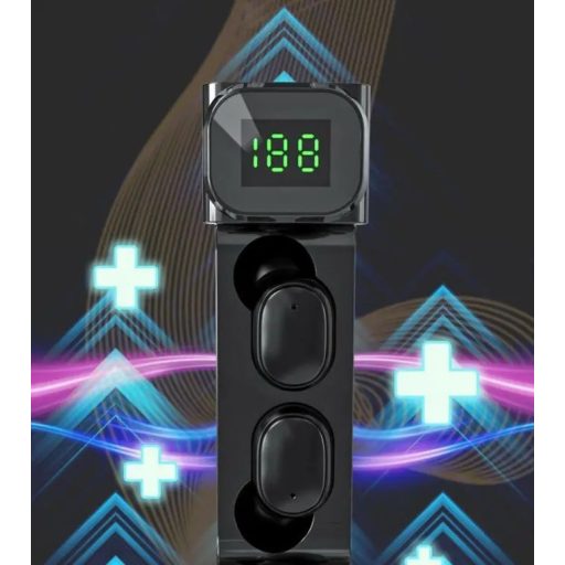 Wireless fülhallgató LED kijelzővel extra kivitelű töltőtokban - BQC-01