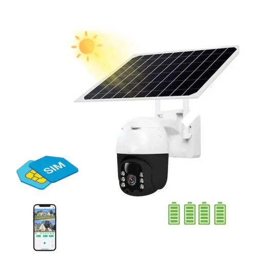 SilverHome Napelemes 4G PTZ biztonsági kamera SIM kártya foglalattal