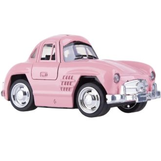   Fém Kompakt Autómodell – 1:38 Méretarányú, Nyitható Ajtókkal és Visszahúzós Mechanizmussal, Pink
