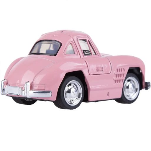 Fém Kompakt Autómodell – 1:38 Méretarányú, Nyitható Ajtókkal és Visszahúzós Mechanizmussal, Pink