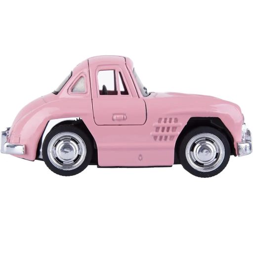 Fém Kompakt Autómodell – 1:38 Méretarányú, Nyitható Ajtókkal és Visszahúzós Mechanizmussal, Pink