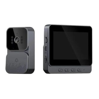   Vezeték nélküli videós kapucsengő, 6 hangerő fokozat, 4.3″ IPS HD kijelző, éjjellátó funkció, IP65 vízvédettség, fekete