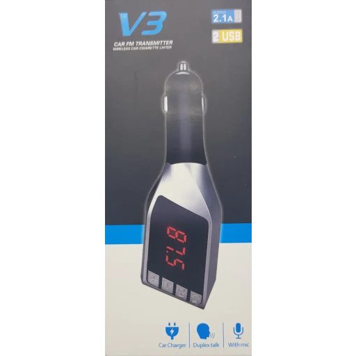 V3 Bluetooth szivargyújtós FM transmitter/MP3 lejátszó