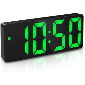   Nagy kijelzős zöld LED fényű ébresztőóra (hálózatról és elemmel is működtethető)