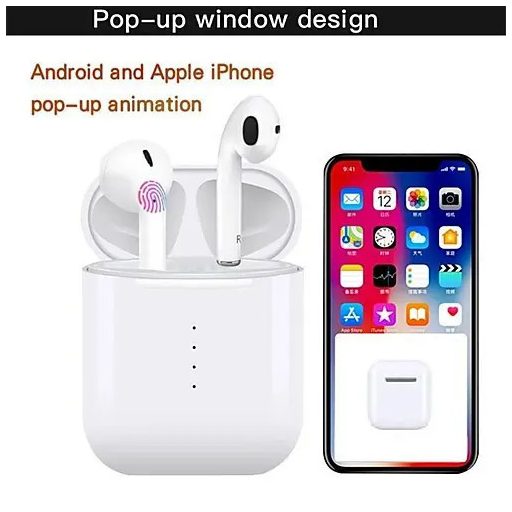 Bluetooth fülhallgató i666 5.0 tws 2019 fehér, érintésérzékeny