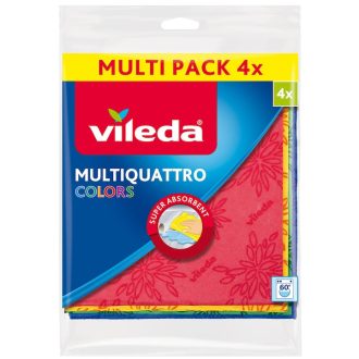   Vileda Multiquatro Colors mikroszálas univerzális törlőkendő - 4 db-os csomag