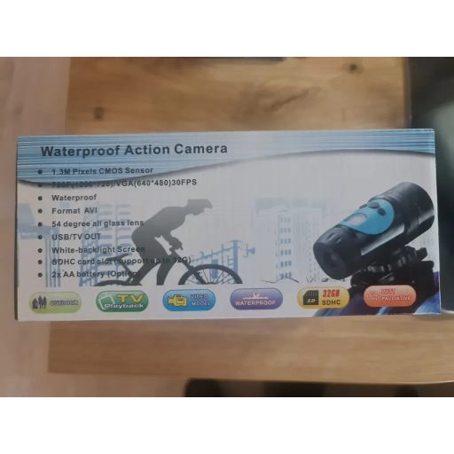 Vízálló HD akciókamera extrém sportokhoz, motorozáshoz