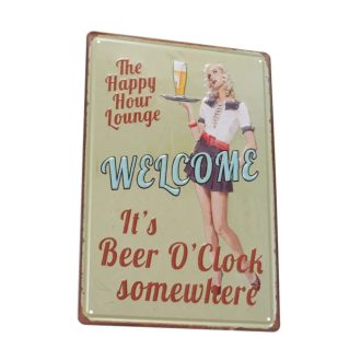   Vintage Dekor Fémtábla, dombornyomott 'WELCOME' felirat, retro hangulatú kialakítás, 20x30cm