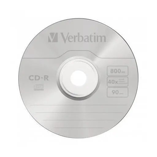 CD-R lemez, 800MB, 90min, 40x, 1 db, normál tok, VERBATIM