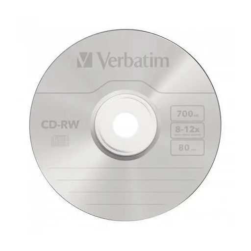 CD-RW lemez, újraírható, SERL, 700MB, 8-12x, 1 db, normál tok, VERBATIM