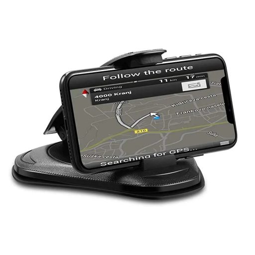Univerzális Autós Mobiltelefontartó, P186, műszerfalra helyezhető, vízszintes felületekre tapad, fekete