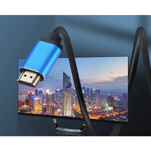 Nagy sebességű HDMI kábel 2.0v, 4K, 60Hz, 1.5 méter, kompatibilis Apple TV, Samsung QLED TV, 3D-Xbox, PS4, fekete-kék