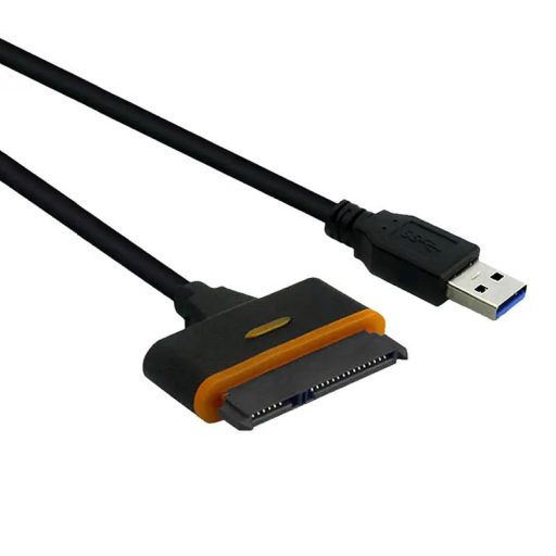 SATA-USB 3.0 adapter kábel, 2.5/3.5" SSD vagy HDD meghajtókhoz, Plug and Play, fekete