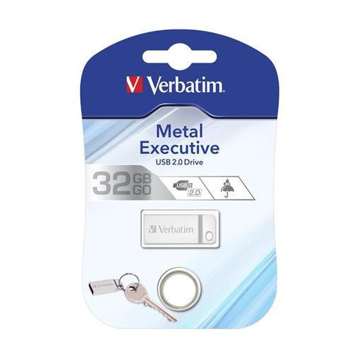 Pendrive, 32GB, USB 2.0,  VERBATIM "Executive Metal", ezüst