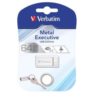   Pendrive, 64GB, USB 2.0,  VERBATIM "Executive Metal", ezüst